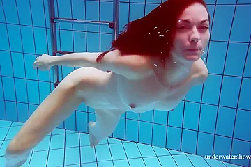 Tight Blue Swimsuit Babe Martina In The Pool - porn video