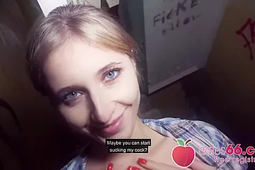 Sweet, Blonde teen Is Sucking A Strangers Dick In A Public (18+) - porn video
