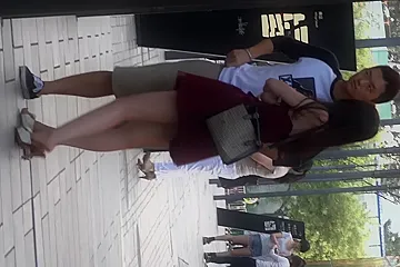 Stunning Asian Babe Caught In Public Wearing Sexy Red Dress & Candid White Mules - porn video