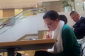 Gorgeous Amateur Woman Dangling Her Candid Ballerina Shoes In Public - porn video