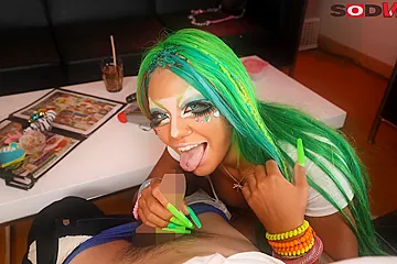 A Real-gal Hooker With Dark Skin You Can Fuck At Karaoke - Japanese Alt-girl With Wild Hair - porn video