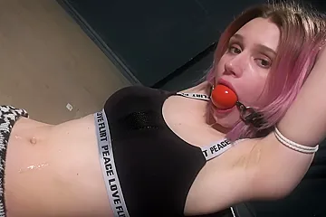 Drooling Ball Gagged Slut - porn video