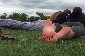 Dirty  Captures Two Smoking Hot College Babess Feet Outdoors - porn video