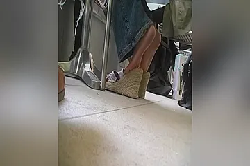 German Babe Spotted At The Bar Dangling Her Sexy Wedge Shoes - porn video