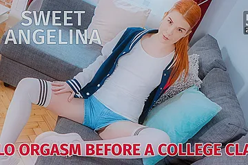 Sweet Angelina In Solo Orgasm Before A College Class - porn video