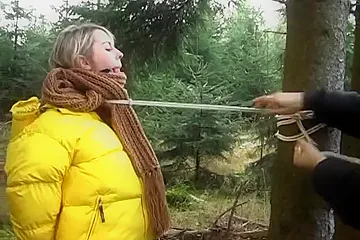 Yellow Down Jacket Bondage - porn video