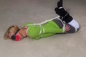 Roped, Blindfolded, Gagged, And Vibed In Yoga Pants - porn video
