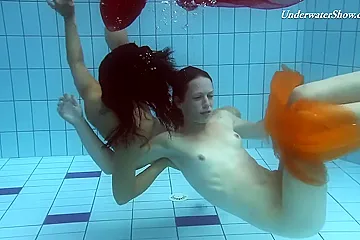 Horniest Hottest Lesbian Babes In The Pool - porn video