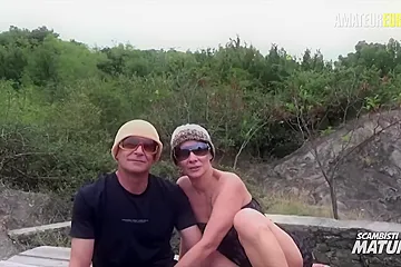 Mature Italian Woman Outdoors Fucking With Her Husband - porn video