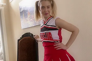 Pigtailed Inexperienced Cheerleader Gets Stretched Out By Older Man - porn video