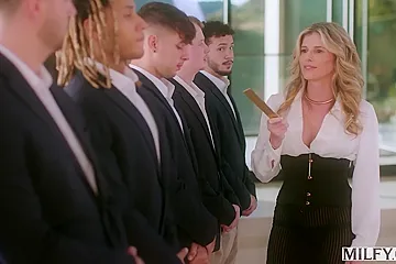 Strict Headmistress Gets Dped In Airtight Gangbang - porn video