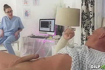 Scarlet Louise - Gilf Nurse Creampie Suprise - porn video