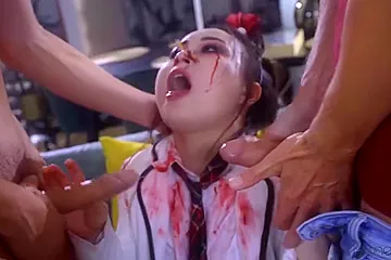 Yiming Curiosity - Zombie Teen Halloween Double Team (18+) - porn video