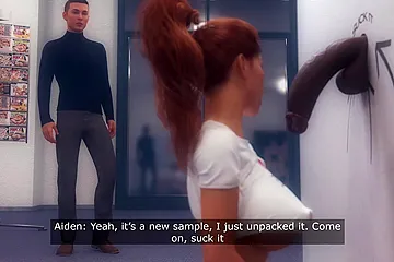 Cuckold story - Horny vixen in 3d animation deepthroats giant cock and takes cum in her pussy as boyfriend stays close - porn video