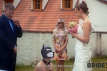 Blonde Bride With Natural Tits Enjoyed A Good Fuck On Her Kinky Wedding - porn video