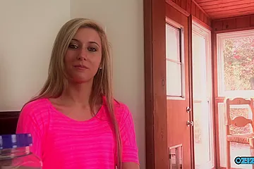 This Blonde Girl Talks Too Much, So A Cock Stuffs Her Mouth And Pussy Shut - porn video