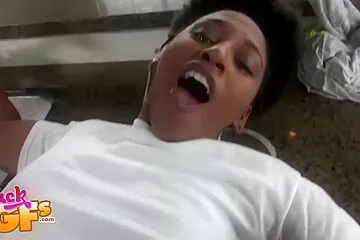 Hot Black Chick Bugatti Bubblez Nicely Impaled By Large White Cock - porn video