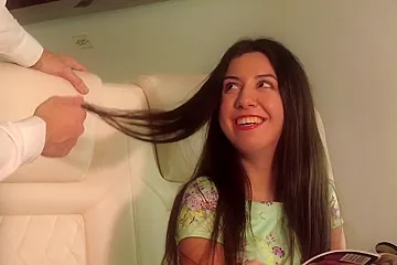 A Premium Passenger Wished That Two Flight Attendants Would Fuck Her During A Flight - porn video