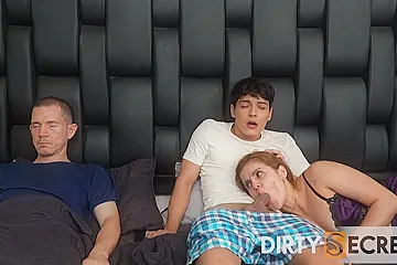 I Share A Bed With My Stepsister And Make Her Suck My Cock When My Stepfather Isnt Looking - porn video