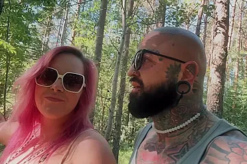 Risky Outdoor Sex In The Forest - Almost Caught, Deepthroat & Cumswap - porn video