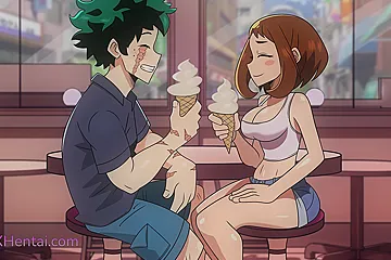Uraraka x Deku: Accidental Pussy Creampie on the First Date (Anime Hentai) - porn video