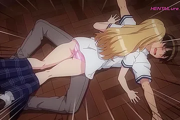 Classmate Dominates Adam on the Wooden Floor and Turns a Sudden Fall Into Rough College Sex - porn video